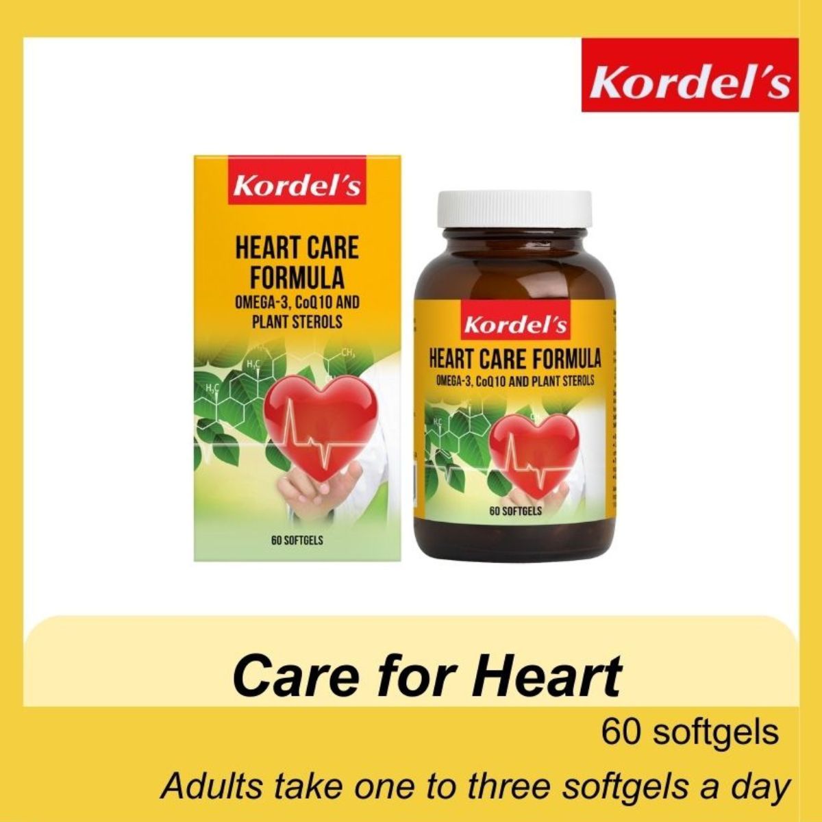 Kordel's Heart Care Formula - Omega-3, CoQ10 and Plant Sterols (60 Softgels)